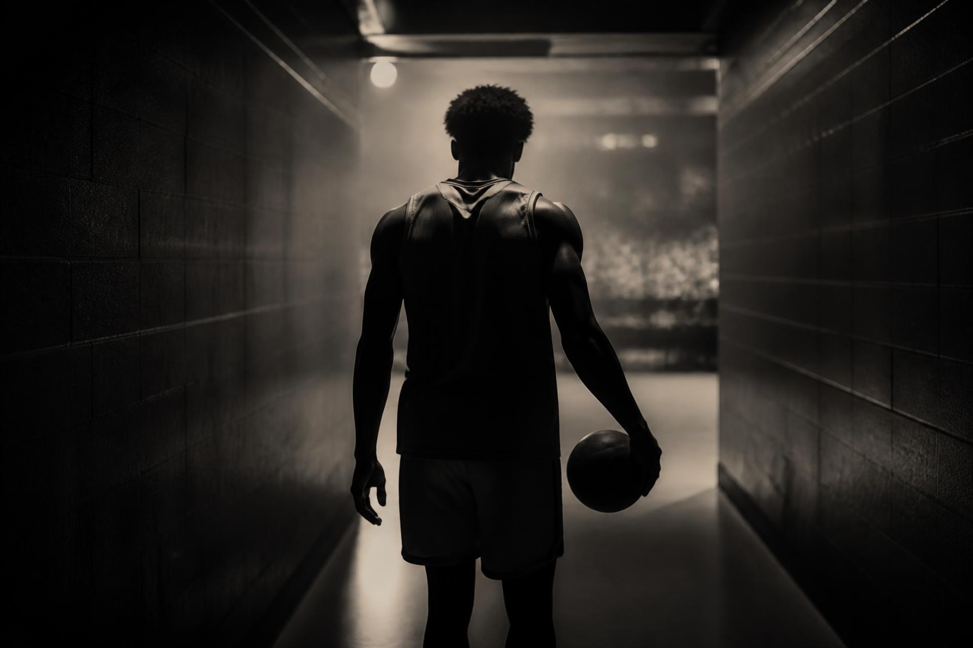 Athlete entering a stadium before competition